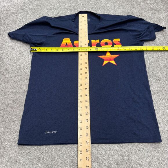 The Nike Tee Dri-Fit Houston Astros Graphic T-Shirt Mens Medium Blue Orange Top - Picture 8 of 11